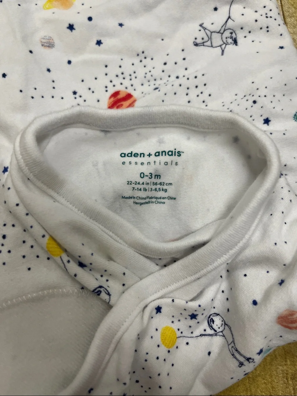 aden + anais White Space-Print Swaddle Sleep Sack with Colorful Planets